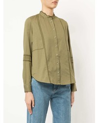 Женская оливковая классическая рубашка от MiH Jeans