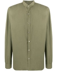 Мужская оливковая классическая рубашка от Loro Piana
