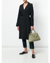 Оливковая кожаная большая сумка от Valextra