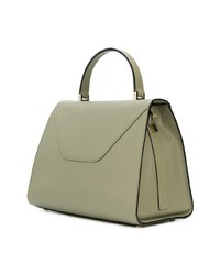 Оливковая кожаная большая сумка от Valextra