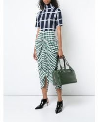 Оливковая кожаная большая сумка от Senreve