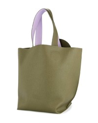 Оливковая кожаная большая сумка от Roksanda