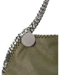 Оливковая кожаная большая сумка от Stella McCartney