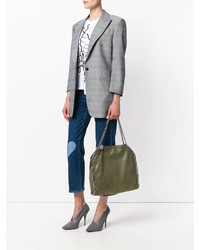 Оливковая кожаная большая сумка от Stella McCartney