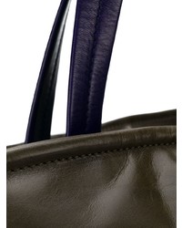 Оливковая кожаная большая сумка от Marni