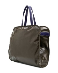 Оливковая кожаная большая сумка от Marni