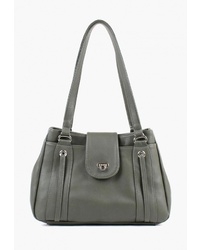 Оливковая кожаная большая сумка