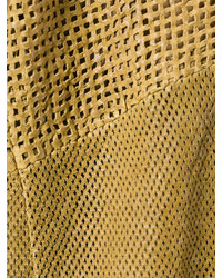 Женская оливковая кожаная куртка от Drome