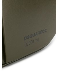 Оливковая кожаная поясная сумка от Dsquared2
