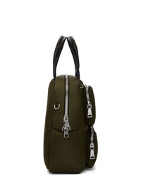 Женская оливковая кожаная спортивная сумка от Prada
