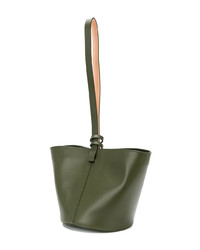 Оливковая кожаная сумка-мешок от Building Block