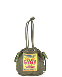 Оливковая кожаная сумка-мешок от G.V.G.V.