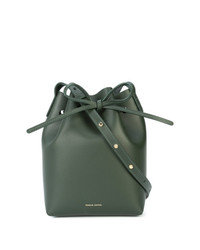 Оливковая кожаная сумка-мешок от Mansur Gavriel