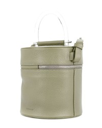 Оливковая кожаная сумка-мешок от Building Block