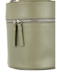 Оливковая кожаная сумка-мешок от Building Block