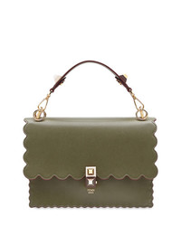 Оливковая кожаная сумка-саквояж от Fendi