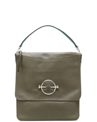 Оливковая кожаная сумка-саквояж от JW Anderson