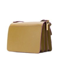 Оливковая кожаная сумка-саквояж от Marni