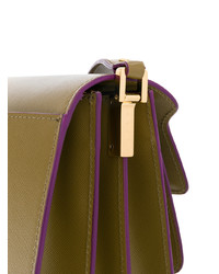 Оливковая кожаная сумка-саквояж от Marni