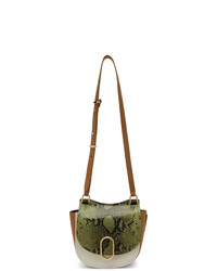 Оливковая кожаная сумка через плечо со змеиным рисунком от 3.1 Phillip Lim