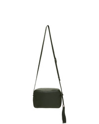 Оливковая кожаная сумка через плечо от Saint Laurent
