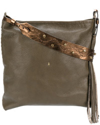 Женская оливковая кожаная сумка от Henry Beguelin