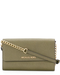 Женская оливковая кожаная сумка от MICHAEL Michael Kors