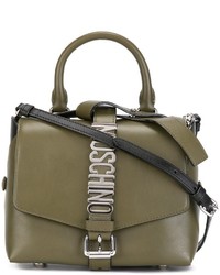 Женская оливковая кожаная сумка от Moschino