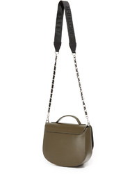 Женская оливковая кожаная сумка от Mother of Pearl