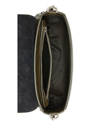 Женская оливковая кожаная сумка от Mother of Pearl