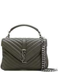 Женская оливковая кожаная сумка от Saint Laurent