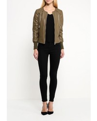 Женская оливковая косуха от Pinko