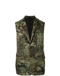 Мужская оливковая куртка без рукавов с камуфляжным принтом от Givenchy
