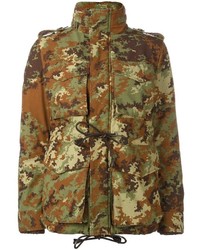 Оливковая куртка в стиле милитари с камуфляжным принтом от Dsquared2