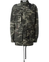 Оливковая куртка в стиле милитари с камуфляжным принтом от Faith Connexion