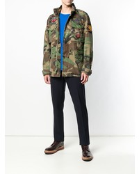 Мужская оливковая куртка в стиле милитари с камуфляжным принтом от Polo Ralph Lauren