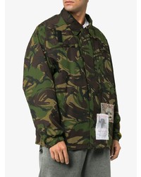 Мужская оливковая куртка в стиле милитари с камуфляжным принтом от Martine Rose