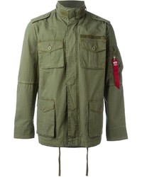 Мужская оливковая куртка в стиле милитари от Alpha Industries