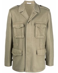 Мужская оливковая куртка в стиле милитари от Boglioli