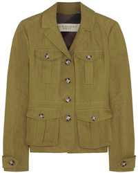 Оливковая куртка в стиле милитари от Burberry