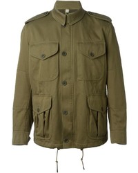 Мужская оливковая куртка в стиле милитари от Burberry