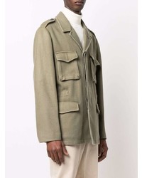 Мужская оливковая куртка в стиле милитари от Boglioli