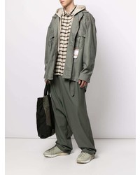 Мужская оливковая куртка в стиле милитари от Maison Mihara Yasuhiro