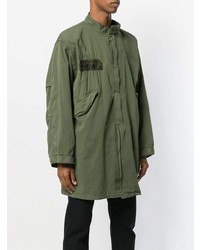 Мужская оливковая куртка в стиле милитари от 424