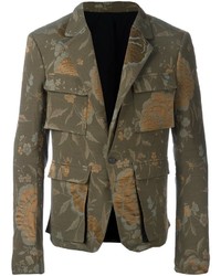 Мужская оливковая куртка в стиле милитари от Haider Ackermann