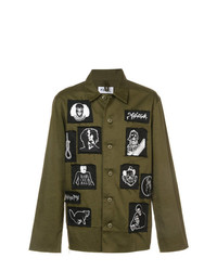 Мужская оливковая куртка в стиле милитари от Kidill