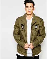 Мужская оливковая куртка в стиле милитари от MHI