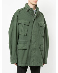 Мужская оливковая куртка в стиле милитари от Juun.J
