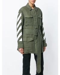 Оливковая куртка в стиле милитари от Off-White