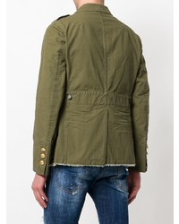 Мужская оливковая куртка в стиле милитари от DSQUARED2